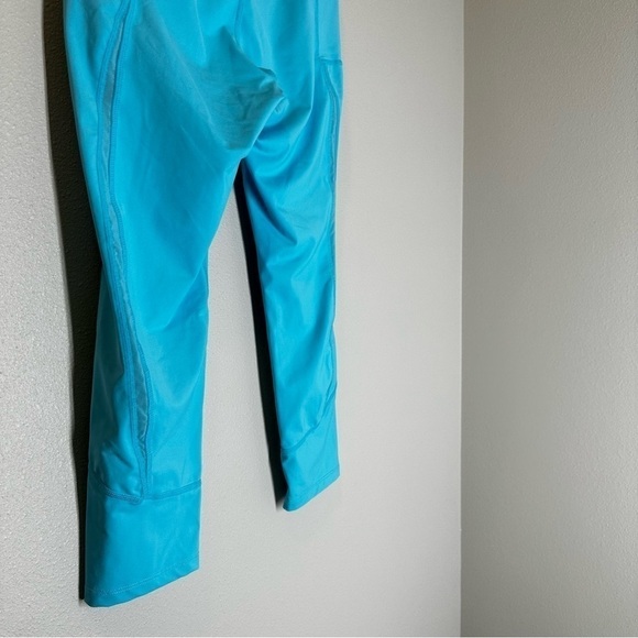ZYIA Light n Tight Hi-Rise Crop Leggings Mesh Stripe Bright Blue Size 4 Women’s - Picture 10 of 10